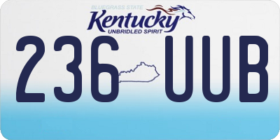 KY license plate 236UUB