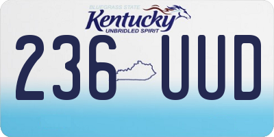 KY license plate 236UUD