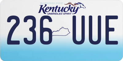 KY license plate 236UUE