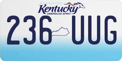 KY license plate 236UUG
