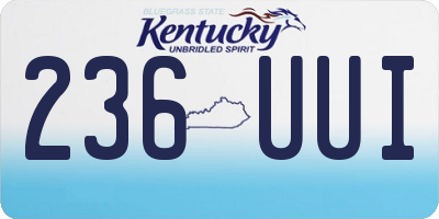 KY license plate 236UUI