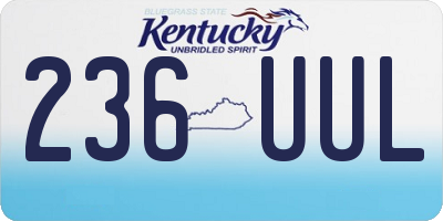 KY license plate 236UUL