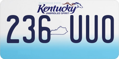 KY license plate 236UUO