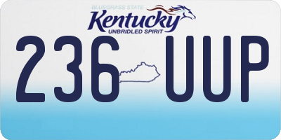 KY license plate 236UUP