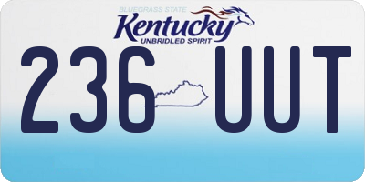 KY license plate 236UUT