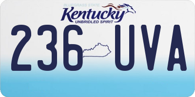 KY license plate 236UVA