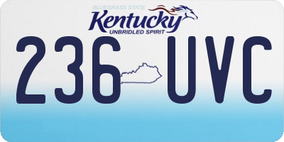 KY license plate 236UVC