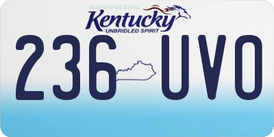 KY license plate 236UVO