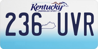 KY license plate 236UVR