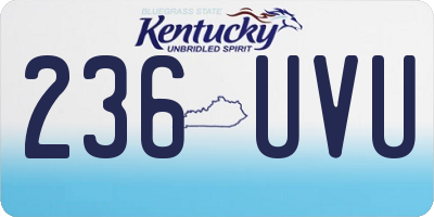 KY license plate 236UVU