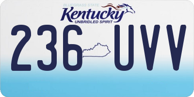 KY license plate 236UVV