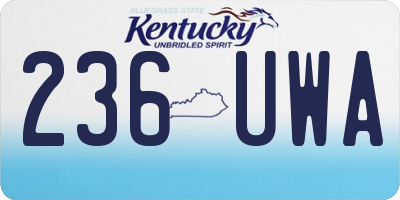 KY license plate 236UWA