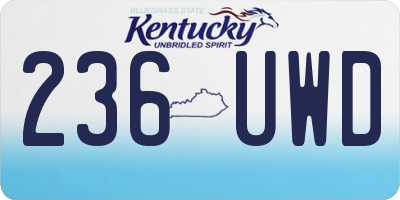 KY license plate 236UWD