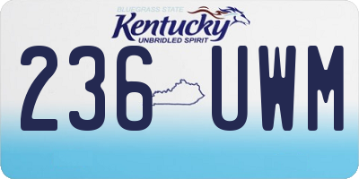 KY license plate 236UWM