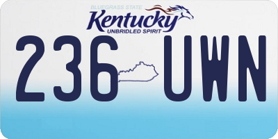 KY license plate 236UWN