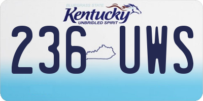 KY license plate 236UWS