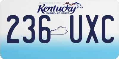 KY license plate 236UXC