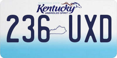 KY license plate 236UXD