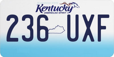 KY license plate 236UXF