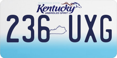KY license plate 236UXG