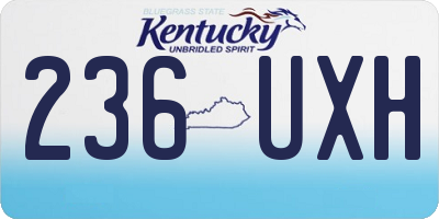 KY license plate 236UXH