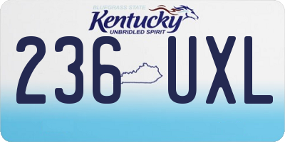 KY license plate 236UXL