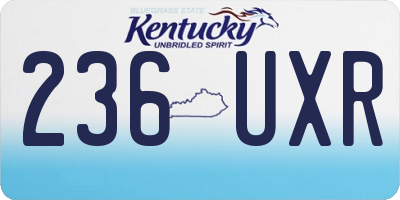 KY license plate 236UXR