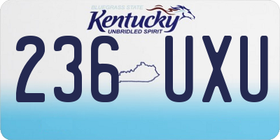 KY license plate 236UXU