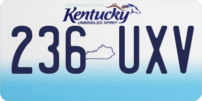 KY license plate 236UXV