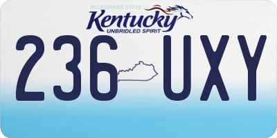 KY license plate 236UXY