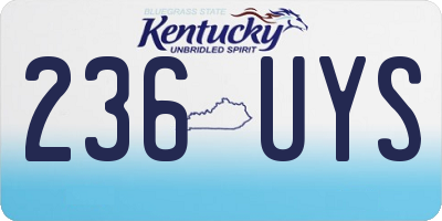 KY license plate 236UYS