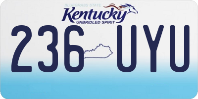 KY license plate 236UYU