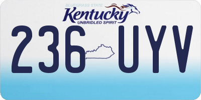 KY license plate 236UYV