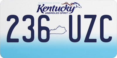 KY license plate 236UZC