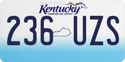 KY license plate 236UZS