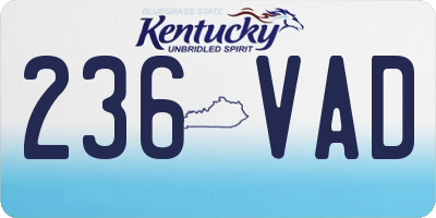 KY license plate 236VAD