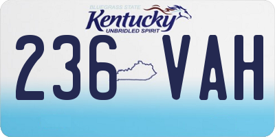 KY license plate 236VAH