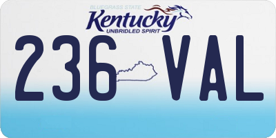 KY license plate 236VAL