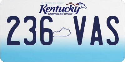 KY license plate 236VAS