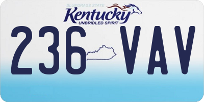 KY license plate 236VAV