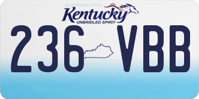 KY license plate 236VBB