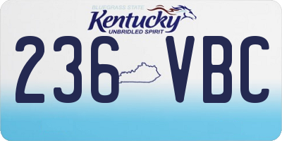 KY license plate 236VBC