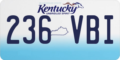 KY license plate 236VBI