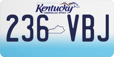 KY license plate 236VBJ