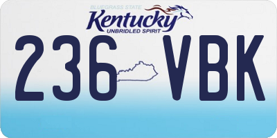 KY license plate 236VBK