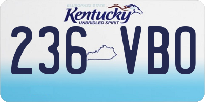 KY license plate 236VBO