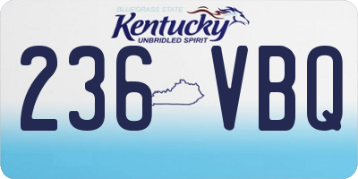 KY license plate 236VBQ