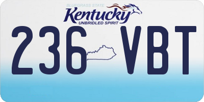 KY license plate 236VBT