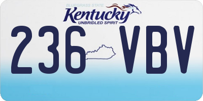 KY license plate 236VBV