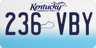 KY license plate 236VBY